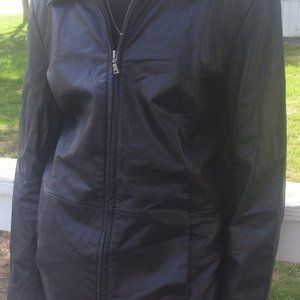 COVINGTON GENUINE LEATHER JACKET SIZE 12-14 BLACK